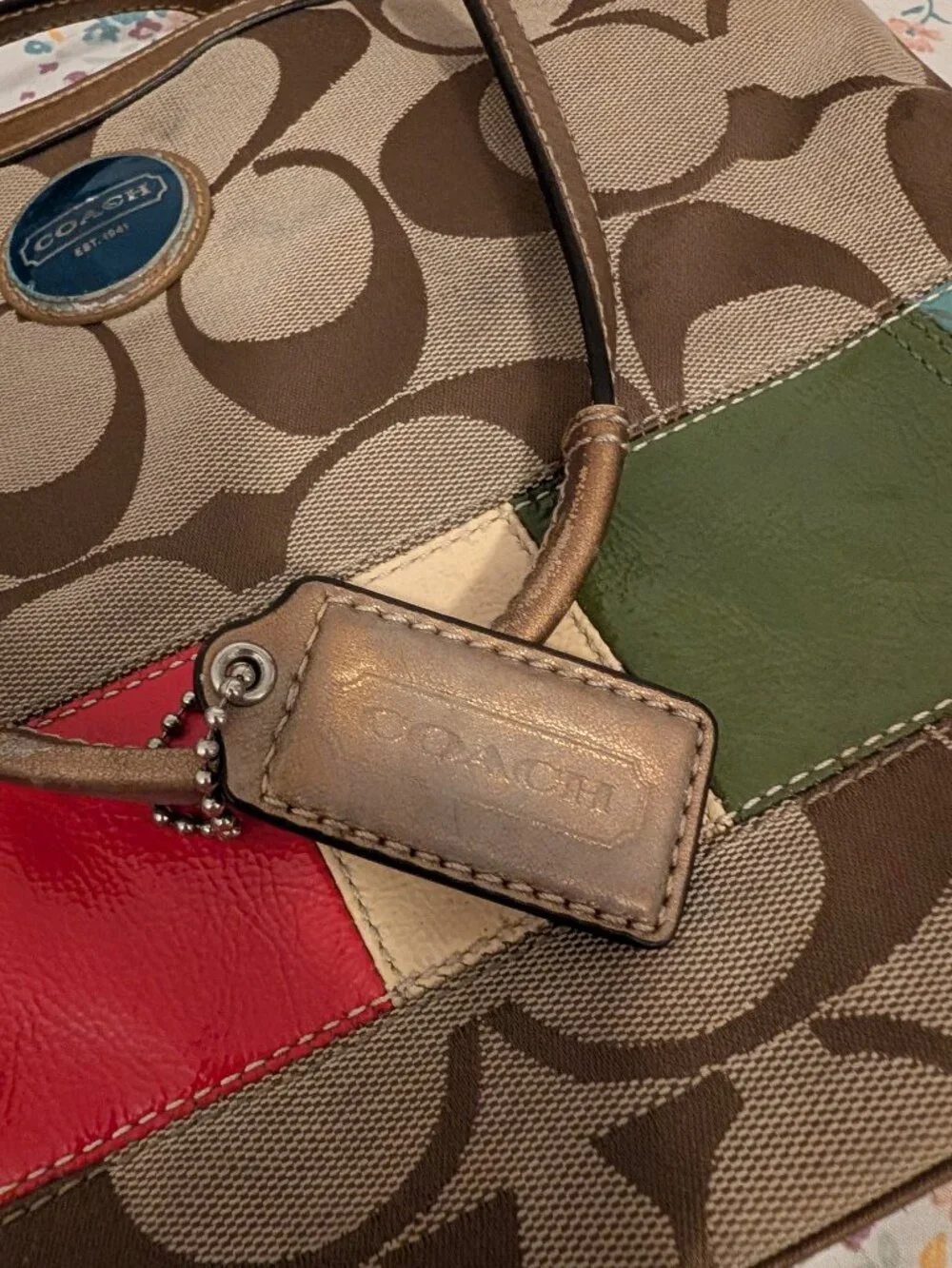 Coach Legacy Rainbow Stripe Signature Jacquard Tote F15588